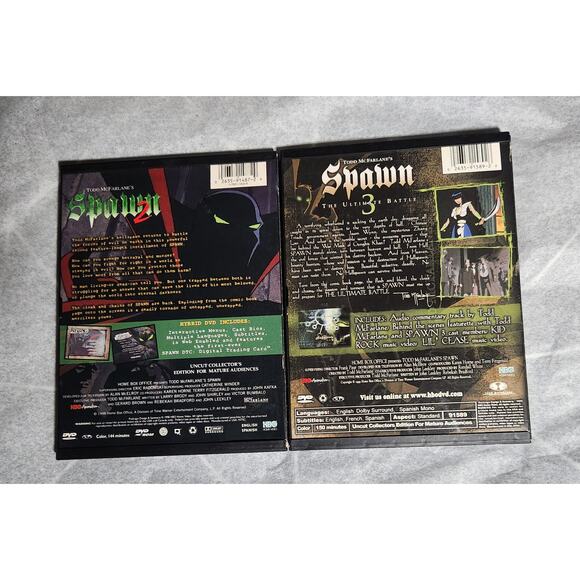Spawn 2 Uncut and 3 Animated Dvd Lot HBO 1998-1999 Tested Pre-owned - Picture 2 of 4